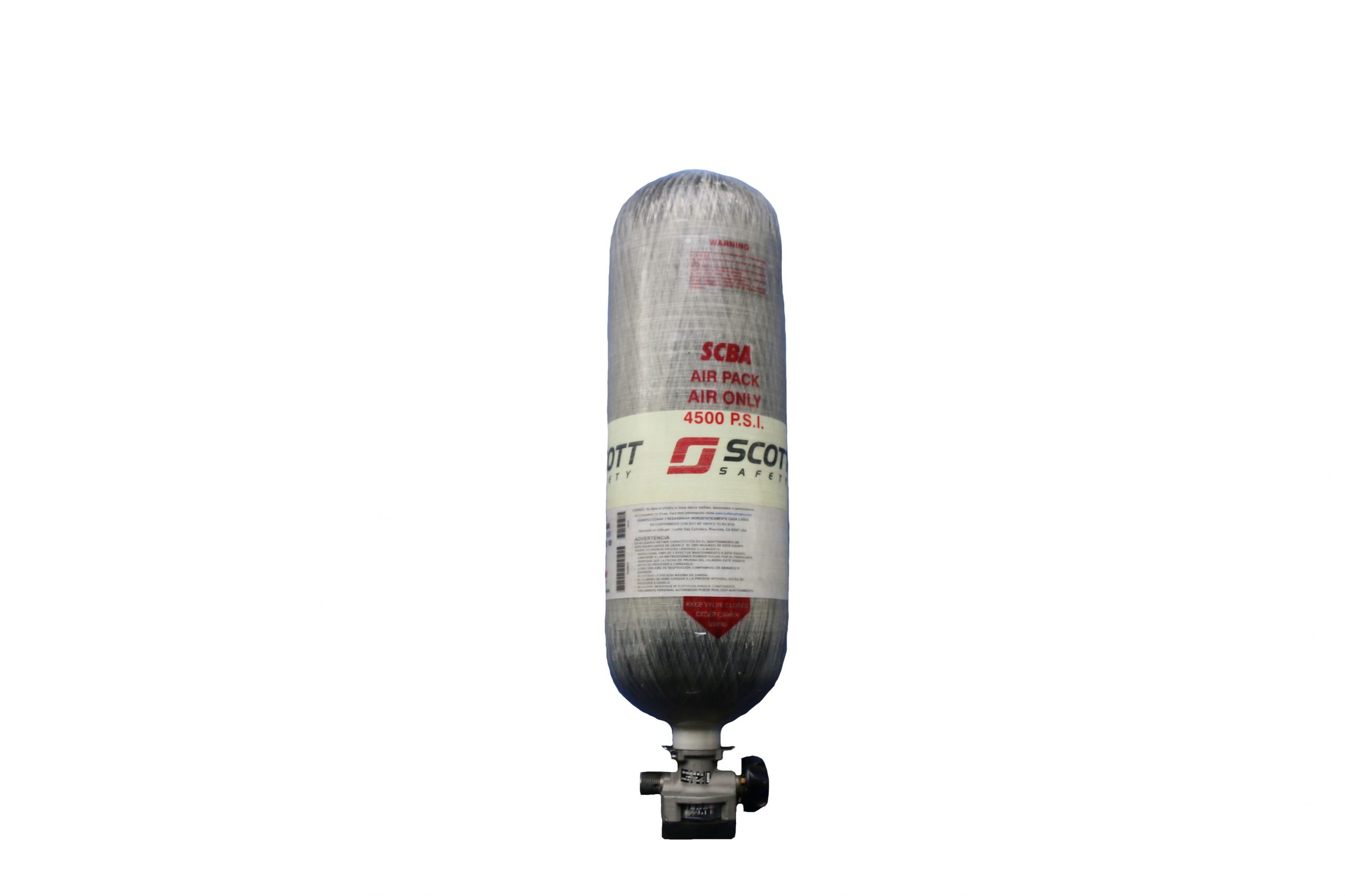 Scott 4500psi 30min Oxygen Fire Hydro SCBA Air Pak Bottle Cylinder Tank w/ Valve 