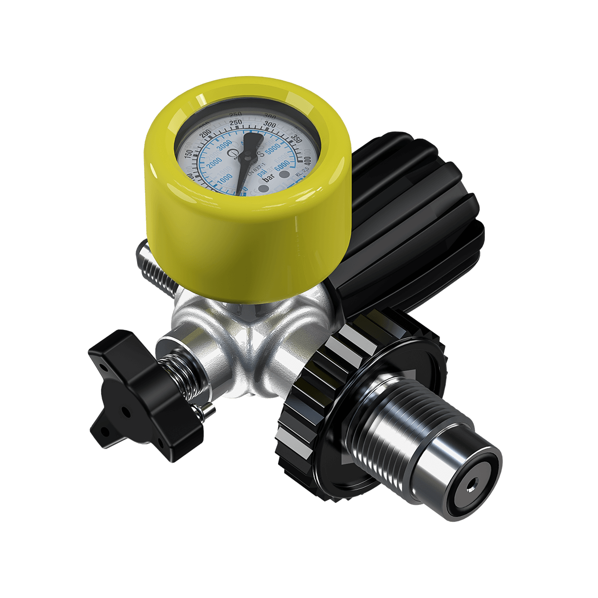 Cylinder connection DRV DIN 232 bar with pressure gauge